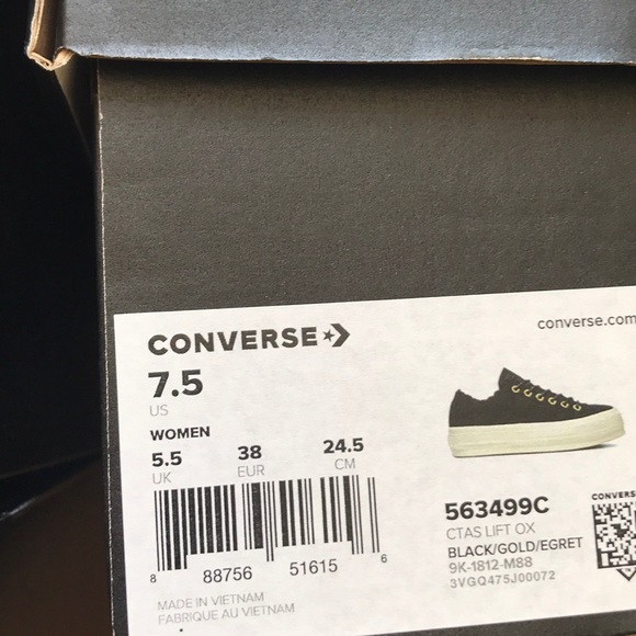 NWT Converse Lift Low Top Suede Black W AUTHENTIC - Picture 8 of 8